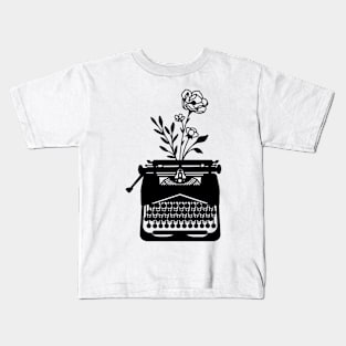 write machine with flowers Kids T-Shirt